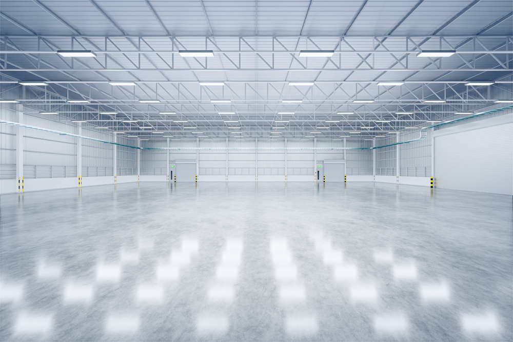 Imagen de hangar blanco vacío
